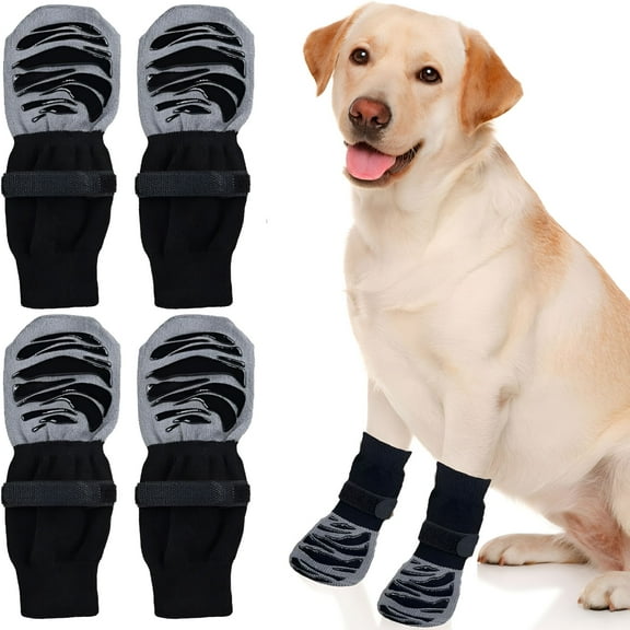 GASTROPOD 2 Pairs Dog Socks to Stop Licking Paws, Dog Socks with Grip, Adjustable Paw Socks with Strap, Pet Socks Dog Boots Winter Protector for Indoor Outdoor (M)