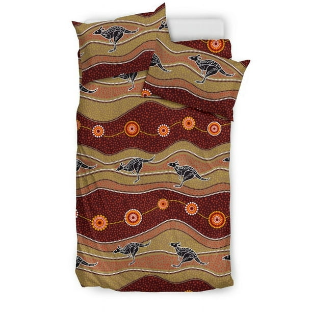 Juego de cama con estampado aborigen Canguro