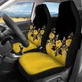 thumbnail image 3 of Uourmeti Car Seat Covers Interior Decor Polyester, Compatible with SUV Seats Auto Seats, for Cars Truck, Yellow Floral Embroidery Design, 3 of 10