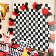 thumbnail image 7 of Race Car Foil Fringe Curtains Backdrop Birthday Party Decorations, NOGIS 3 Pack 3.28 x 6.56 Ft Black White Foil Fringe Curtain Photo Booth Props Racing Car One Happy Dude Birthday Party Decor, 7 of 7