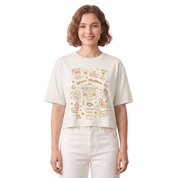 Juniors Gilmore Girls Stars Hollow Jumble T Shirt