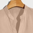thumbnail image 4 of Mens Hawaiian Shirt Band Collar Short Sleeve Button Down Shirts Summer Beach Shirts Khaki, 4 of 6