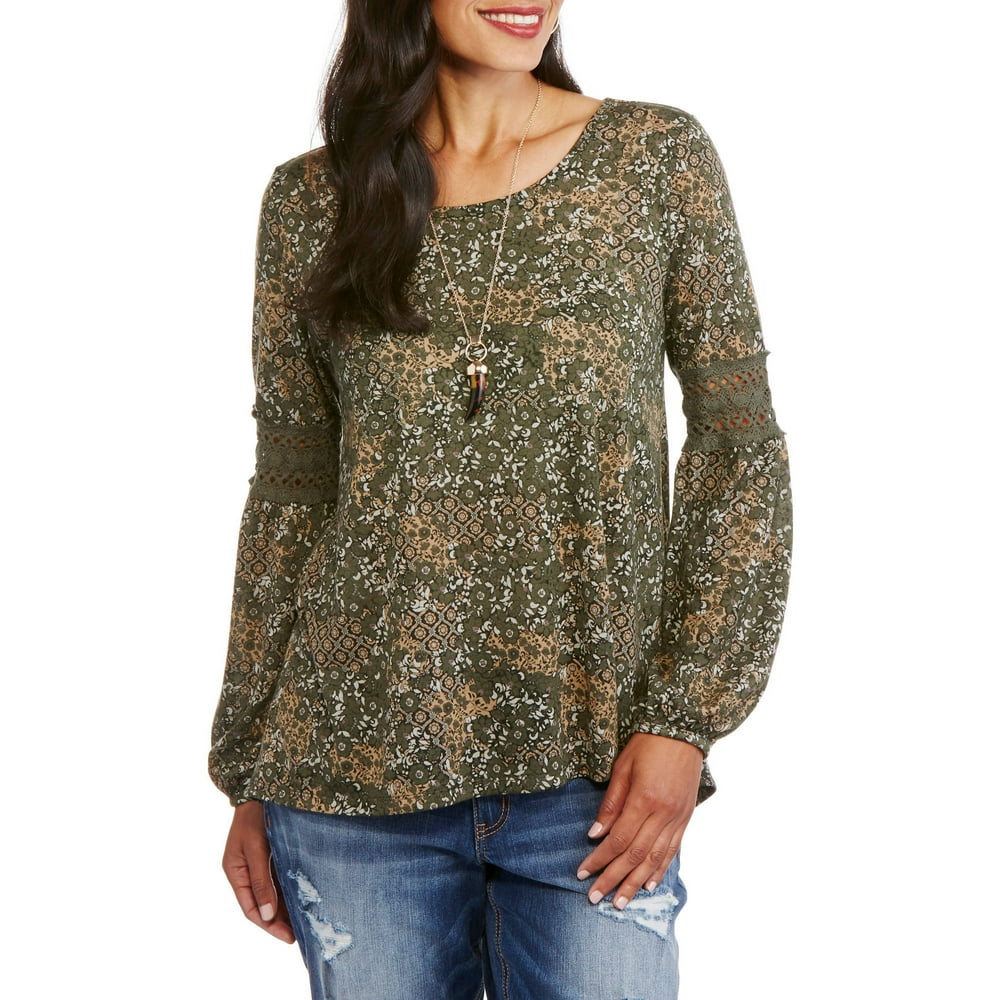 black long sleeve peasant top