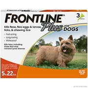 Plus Flea and Tick Treatment for Dogs Small Dog, 5-22 Pounds 3 Doses Waterproof