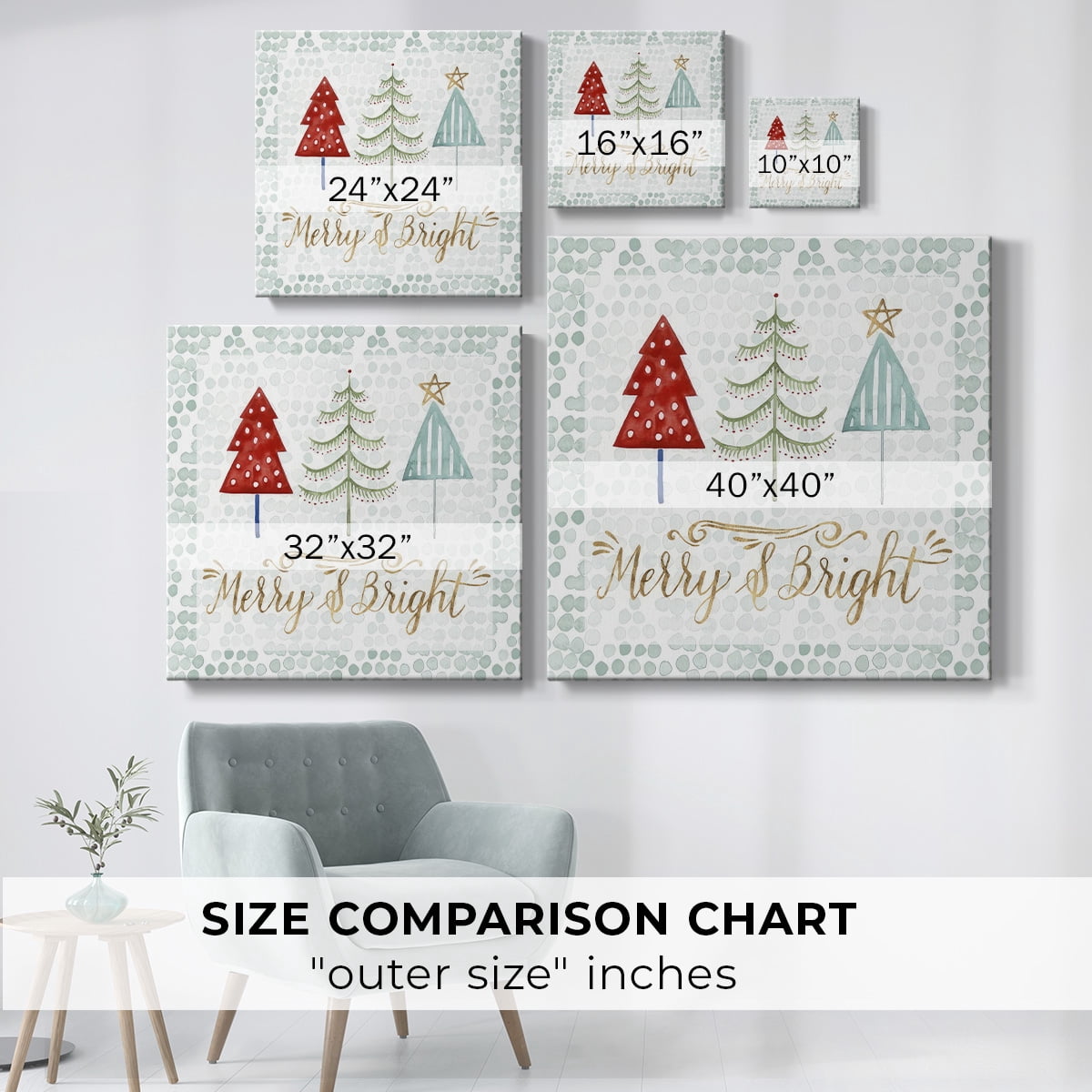 Christmas Tree Whimsy III- Gallery Wrapped Canvas