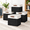 Black / Off-White-Cube - 13"x13"x13", variant on Storblarge Fabric Baskets For Shelves 3 Pack Decorative Linen Closet With Handles Organizing Shclothes Home Office 15x11x9.5inche