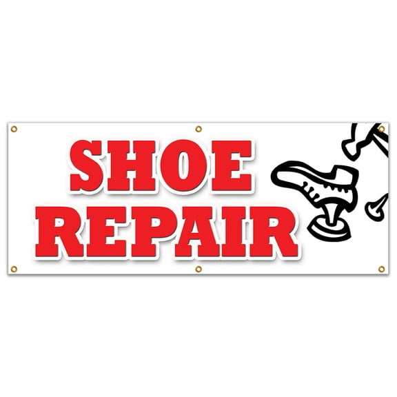 72" SHOE REPAIR BANNER SIGN heels soles leather work luggage repair while you wait