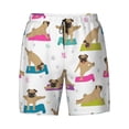 thumbnail image 4 of Lsque Mens Swim Trunks Yoga Dogs Poses Pattern - Bathing Suit Compression Liner - Beach Swim Shorts Swimwear - (S-3XL) - Stretch Quick Dry -Large, 4 of 9