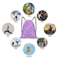 thumbnail image 4 of Ratiio Lilac Glittering Print Drawstring Backpack Bag Sport Gym Sackpack Heavy Duty String Backpack for Men Women, 4 of 7