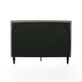 thumbnail image 5 of Noble House Kwan Contemporary Upholstered Fabric Low-Profile Queen Bed Frame, Charcoal Gray, Black, 5 of 9