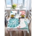thumbnail image 3 of Red Teal Starfish Coastal Rectangle Tablecloth, Summer Beach Nautical Coral Sea Waterproof & StainResistant Tablecloth, Washable Oil-proof Table Cover for Dining/Party/Wedding/Camping/Buffet 60x84 In, 3 of 9