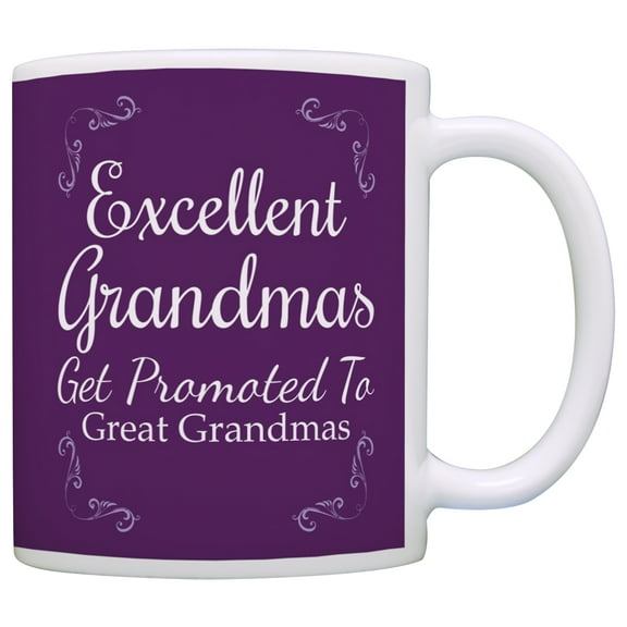 ThisWear Great Grandma Gifts Excellent Grandmas Get Promoted to Great Grandma 11 ounce Coffee Mug Purple