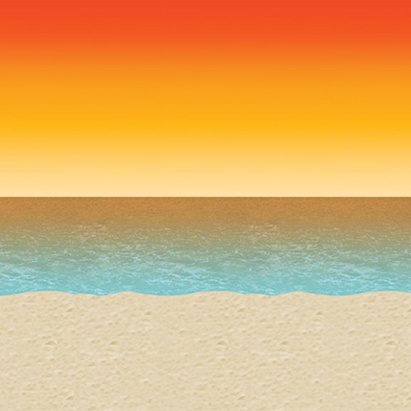 Party Central Pack of 6 Orange and Blue Luau Sunset Themed Photo Backdrop Party Decorations 30'