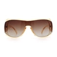 thumbnail image 4 of Womens Oversized Shield Cropped Side Flat Top Plastic Diva Fashion Sunglasses Peach - Brown, 4 of 7