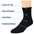 thumbnail image 3 of 6-Pack Diabetic Socks Physicians Approved Socks for Men Women Legs Blood Circulatory Problems, Diabetes, Edema, Neuropathy, Quarter Size 10-13 Black, 3 of 6
