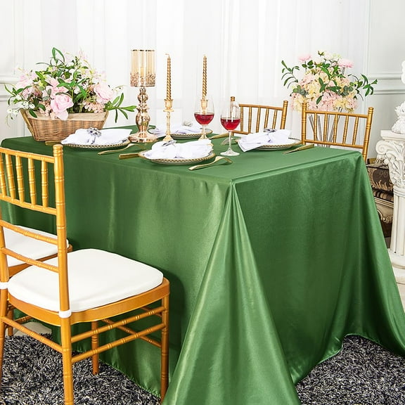 Wedding Linens Inc. 72" x 120" Satin Rectangular Table Cover Tablecloth - Clover