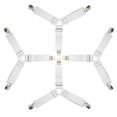 thumbnail image 1 of 4 Piezas Correas para Sábanas Triangulares Clip para Sábana Ajustable Clip Elástico para Colchón Tirantes Ajustables para Sábanas Correa para Colchón (Blanco) JM  JM, 1 of 5