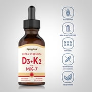 Vitamin D3 K2 Drops | 2 fl oz | with MK-7 for Men and Women | Vegetarian | by Piping Rock