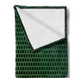 thumbnail image 2 of Forest Green Soft Flannel Fleece Blanket, Geometrical Honeycomb Pattern with Polygons Technology Themed Grid Mesh Tile, Cozy Plush for Indoor and Outdoor Use, 60" x 80", Green Black, by Ambesonne, 2 of 5