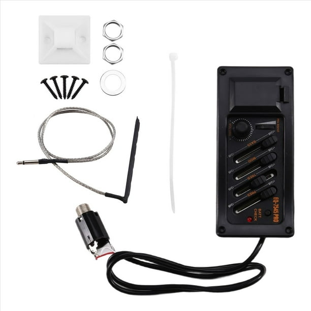 EQ-7545PRO Ecualizador para Guitarra Acústica, Preamplificador con Piezoeléctrica de 4 Bandas