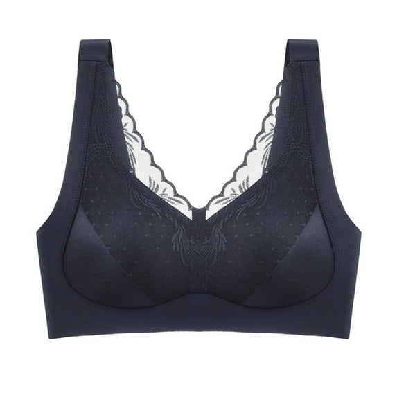 Eashery Women's Sports Bra Adjustable Full Support Everyday Bra Bras for Women Black L