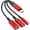 Red, variant on 3 in 1 USB C Splitter, USB C to Headphone and Charger Adapter for iPhone 17 16 15 Pro Max, iPad, Samsung Galaxy S25 S24 Ultra, Red