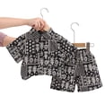 thumbnail image 5 of Staki Hawaiian Shorts Boys Hawaiian Outfit 2Pcs Set Summer Beach Button-Down Shirt Top + Shorts for Kids 2T 3T 4T,Black 2-3 Years, 5 of 5