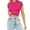 Hot Pink, variant on Green Women's Spring Summer Tops 2024, Cotton Women's Novelty T-Shirts, Lightweight Button Down Shirt Women, Womens Fashion Summer Short Sleeve Cute Crop Tops Casual Basic Crewneck Slim Fit T Shirts