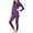 Purple, variant on AherBiu Plus Size Pajamas for Women Set 2 Piece Thermal Underwear Tops Warm Pjs Pants Fleece Layer Sleepwear