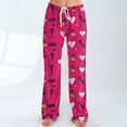 thumbnail image 5 of Womens Valentines Day Pajama Pants Holiday Elastic Waist Cute Valentine's Day Pajama Pants Comfy Drawstring Sleepwear Long Pajamas Pants, 5 of 7
