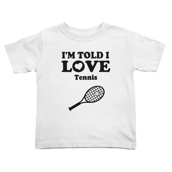 I'm Told I love Tennis Cute Toddler T Shirts for Boys Girls (White, Youth L)