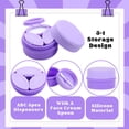 thumbnail image 3 of Travel Size Containers, 3 in 1 Travel Silicone Makeup Containers for Toiletries Shampoo Lotion Refillable Empty Jars with Spoon, Portable Containers for Trinkets Pills, including 3 Dispensers, Purple, 3 of 9