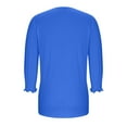 thumbnail image 5 of Gmluru Women Blouses Ladies' Solid-Colored Button-Down T-Shirt with 3/4 Length Sleeves Round Neck /Shirt Plus Size Basic Tops Blue S-2XL, 5 of 8