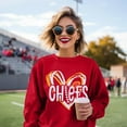 thumbnail image 3 of ALLTB Football Sweatshirt Women Game Day Sweatshirts Football Team Fans Pullover Shirt Heart Graphic Long Sleeve Tops, Red, 3 of 8