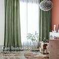 thumbnail image 6 of Curtainking Velvet Blackout Curtains 96 inches Length Thermal Insulated Soft Drapes for Bedroom Living Room Rod Pocket Window Curtains 2 Panels Pea Green, 6 of 10