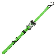 SmartStraps RatchetX Standard Duty Ratchet Tie Down Straps, 1 x 12 ft, 500 lb Safe Work Load, 1,500 lb Break Strength, Padded Handle, Green, 2-Pack