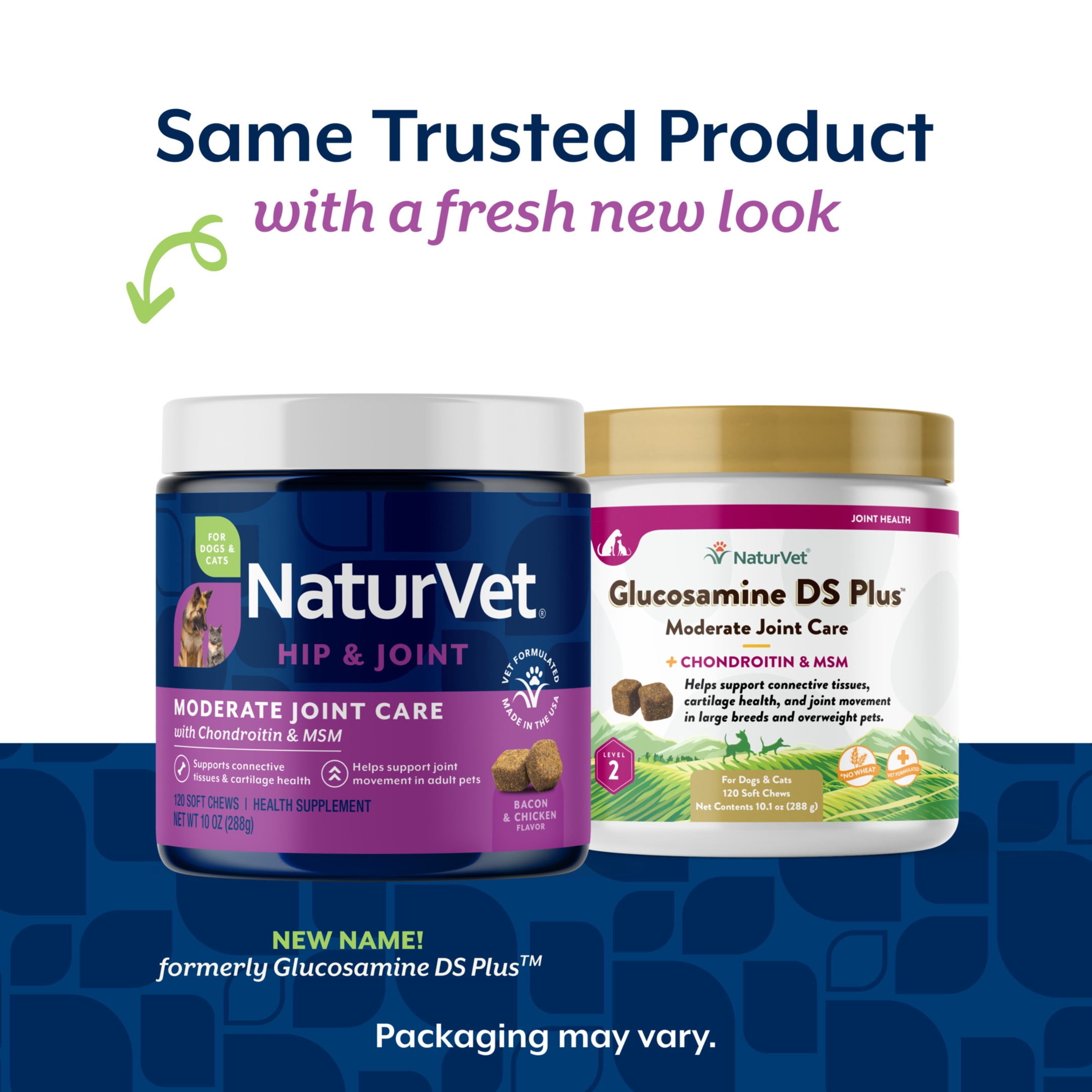 NaturVet Moderate Joint Care Hip & Joint Supplement for Dogs and Cats, Bacon and Chicken Flavor, 120 Count
