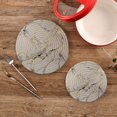 thumbnail image 2 of White and Gold Marble Pot Holders Set Trivets Hot Pads Cotton Mats for Cooking, 2 of 7