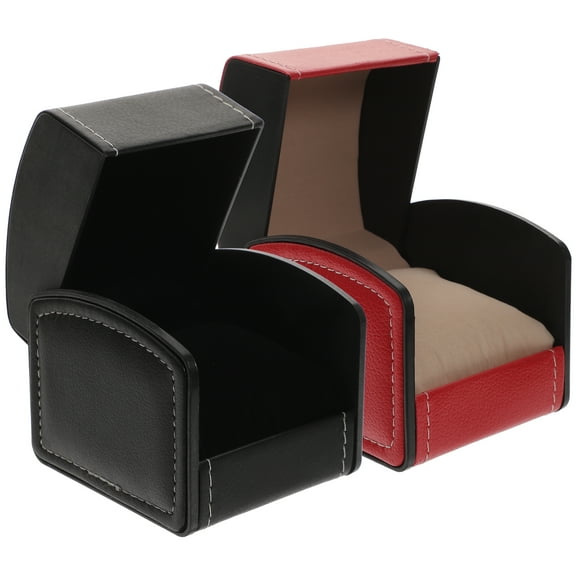2pcs Watch Case Watch Holder PU Watch Storage Case Wrist Watch Gift Box Pu Watch Box