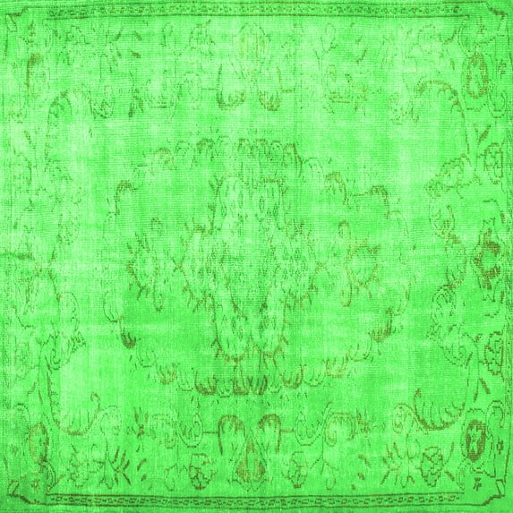 Ahgly Company Indoor Square Persian Green Traditional Area Rugs, 8' Square