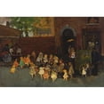 thumbnail image 2 of Jerome Myers 14x11 Black Ornate Wood Framed Double Matted Museum Art Print Titled: The Tambourine, 2 of 5