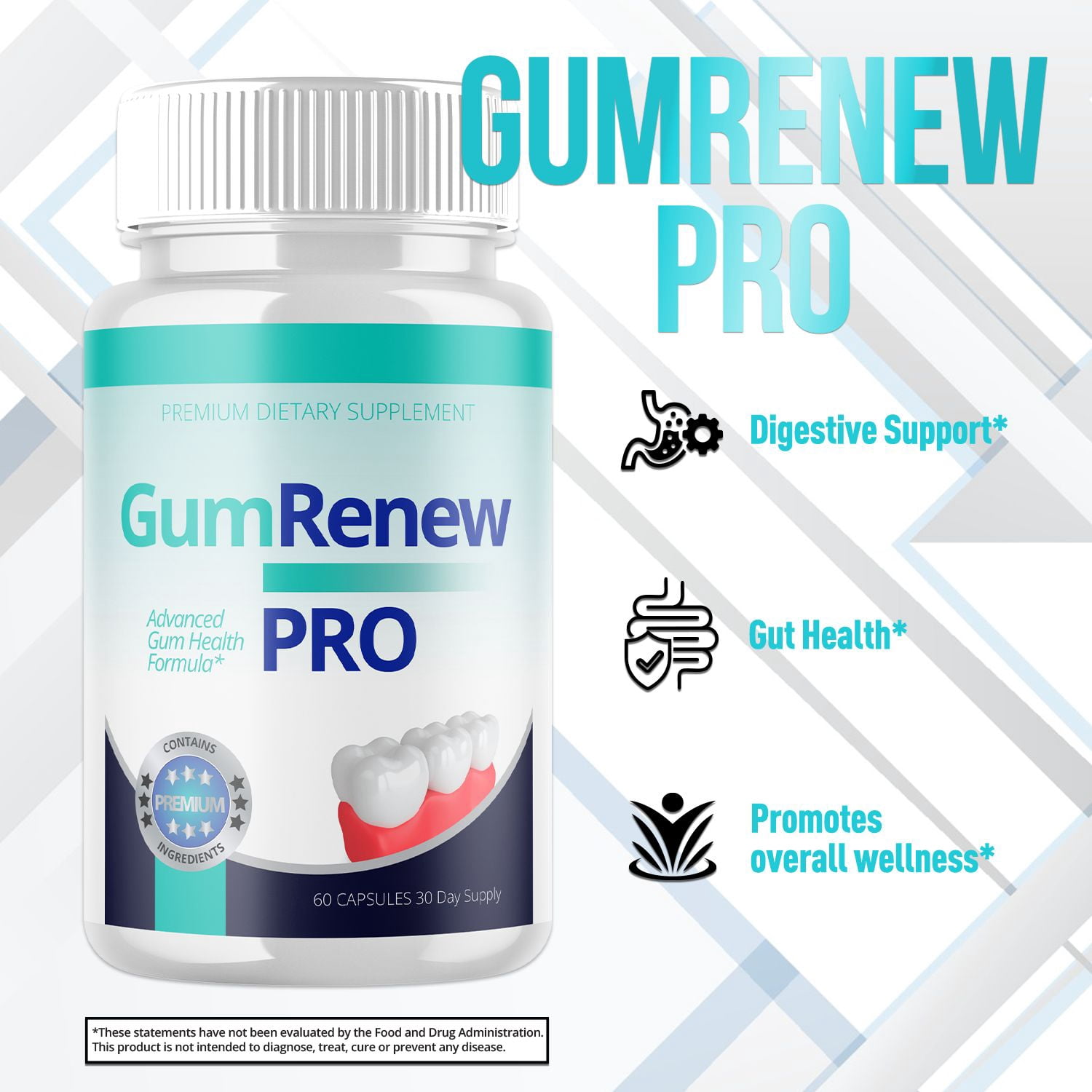Gum Renew Pro Pills for Teeth Probiotics for Men and Women - 120 Capsules (2 Pack)