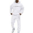 thumbnail image 2 of Jogging Suits for Men 2 Piece Set Letter Graphic Hoodie Sweatshirt and Drawstring Sweatpants Sets Casual Solid Fall Winter Long Sleeve Pullover Suit with Pocket, 2 of 5