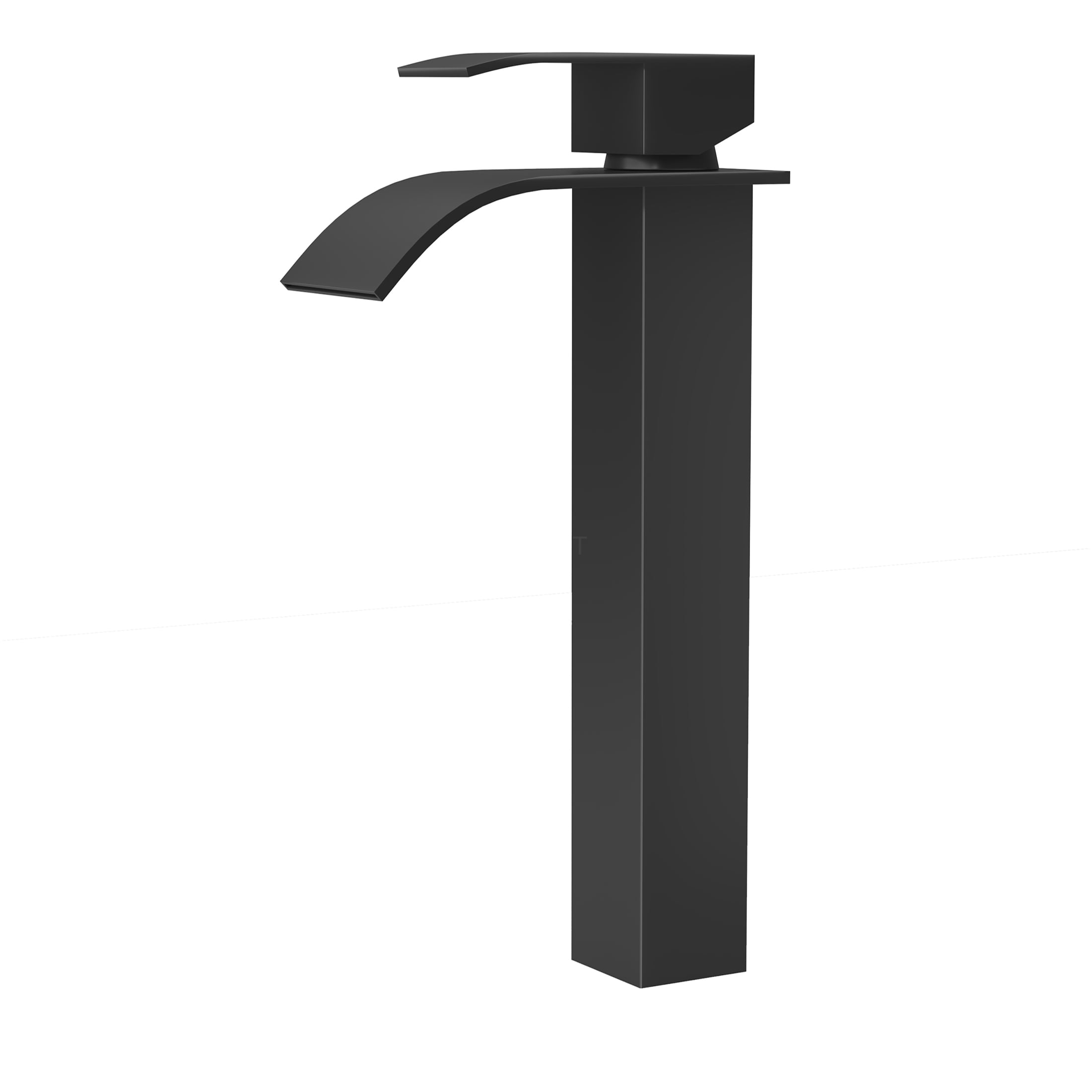 JERFIT 6 inch Modern Single Handle Bathroom Sink Faucet, Matte Black Vessel Vanity Lavatory Tap with CUPC Certification