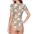 thumbnail image 4 of Naloa Cute Rabbit Floral Women's Short-Sleeved Onesie, One-Piece Swimsuit for Parties, dates, clubs - X-Large, 4 of 9