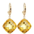 thumbnail image 1 of Galaxy Gold 14k Solid Gold Leverback Earrings with Cushion Citrines, 1 of 1