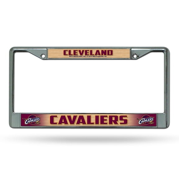 Cleveland Basketball Cavaliers - 12" x 6" Standard Size - Chrome Metal License Plate Frame