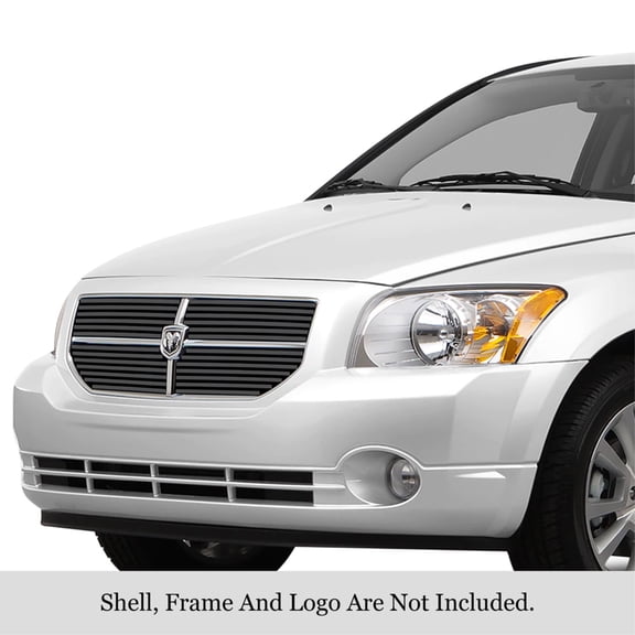 2006-2012 Dodge Caliber Stainless Steel Black Powder Coated Finish 8X6 Horizontal Billet Black Stainless Steel Billet Grille