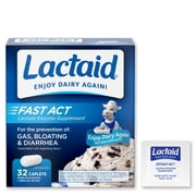 Lactaid Fast Act Lactose Intolerance Caplets, 32 Travel Packs of 1-ct.