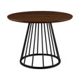 thumbnail image 4 of 40" Wood Modern Round Dining Table with Metal Caged Base - Dark Walnut / Black, 4 of 8